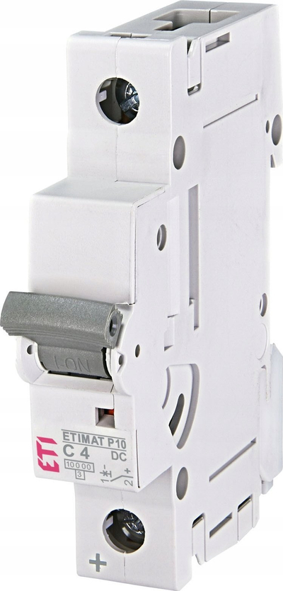 Ndërprerës magnetotermik Eti Etimat P10 C4A, 1P, 10kA DC, i bardhë