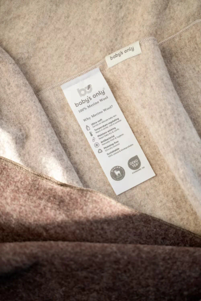 Babydeken Merino Brushed Meadow (Ecru, 65x75 cm)