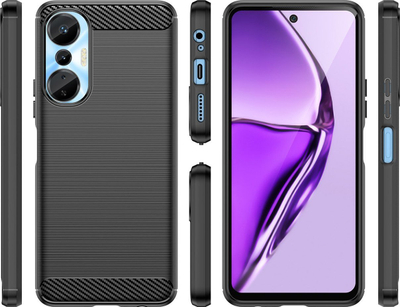 Mbulesë silikoni Hurtel Carbon Case për Infinix Hot 20S, e butë, me efekt karboni, e zezë