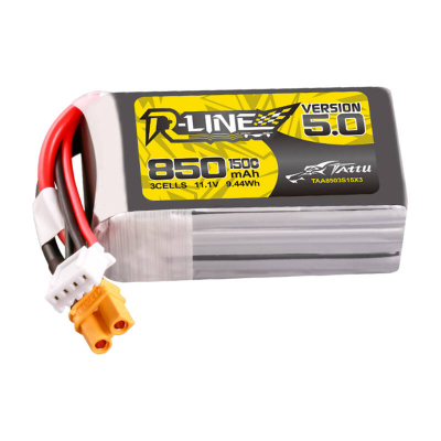 Bateri LiPo Tattu R-Line V5, 850mAh 3S 11.1V, 150C, XT30U-F