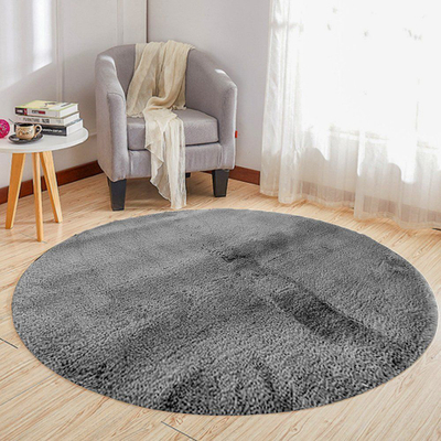 Tapet rrumbullak Strado Round Rabbit, 90x90 cm, antirrëshqitës, gri e çelët