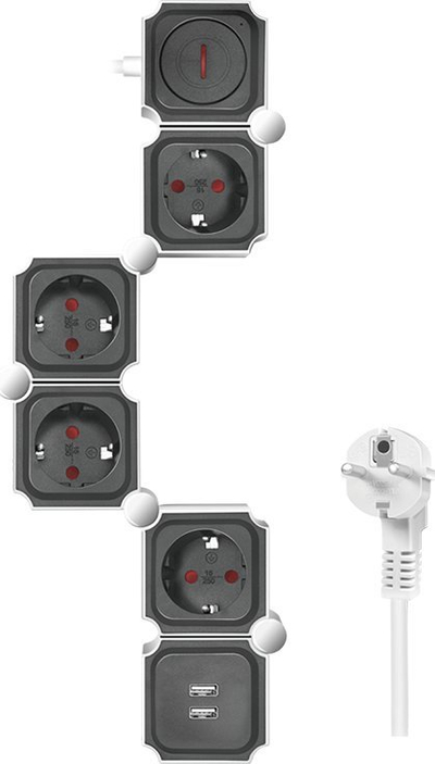 Shirit elektrik LogiLink LPS276U, 4 dalje, kabllo 1.5m, bardh e zi