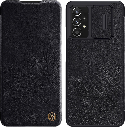 Këllëf telefoni Nillkin Qin për Samsung Galaxy A73 5G, book case, lëkurë eko, i zi