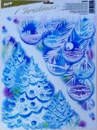 Sticker dritareje MFP Christmas Glitter VA020, 30x42cm, shumëngjyrësh