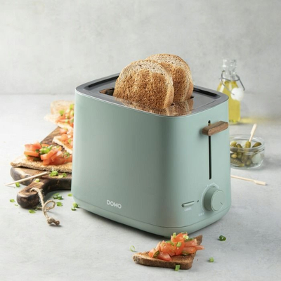 Тостер Domo DO 973 T Wood You, 2 слота, 850–1000W, мат зелена