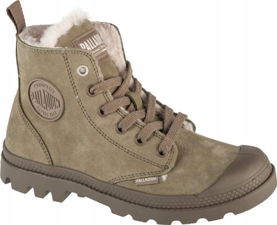 Atlete Palladium Pampa Hi Zip WL W 95982-377, lëkurë nubuck, taban gome, jeshile