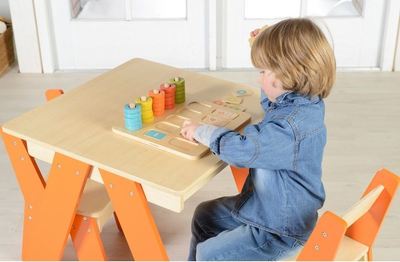 Lodër druri për mësim ngjyrash dhe numrash Masterkidz, Montessori, shumëngjyrëshe