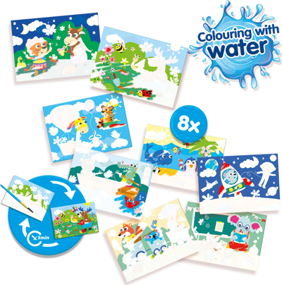Set pikture SES Creative Hidden Animals për kalamoj, 8 kartolina, me ngjyra