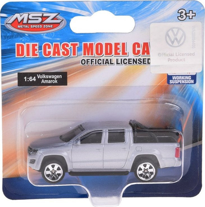 Makine lodër Volkswagen Amarok, 1:64, metal, argjendtë