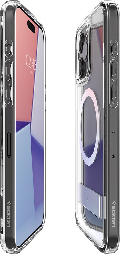 Futrollë Spigen Ultra Hybrid S MagFit për iPhone 15 Pro Max, me MagSafe, me stand, transparente