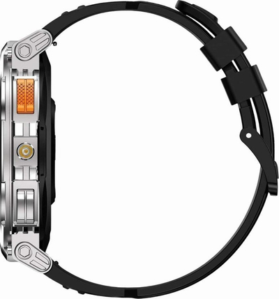 Orë inteligjente Gravity GT23 4, ekran 1.85", Bluetooth, argjendi me rrip i zi