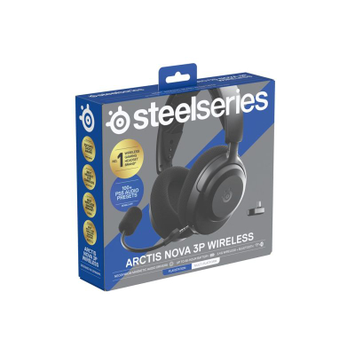 Kufje gaming SteelSeries Arctis Nova 3P Wireless, për PC dhe PlayStation, me Bluetooth, ngjyrë e zezë