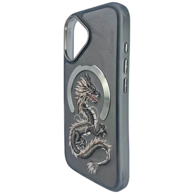 Kapak telefoni Nimmy Dragon MagSafe për iPhone 16, me magnet, gri