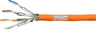 Мрежен кабел LogiLink CPV0060, CAT7a S FTP, 100m, 1000MHz, портокалов