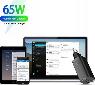 Karikues muri Feegar Gall, 65W GaN, 3 porta USB, i zi