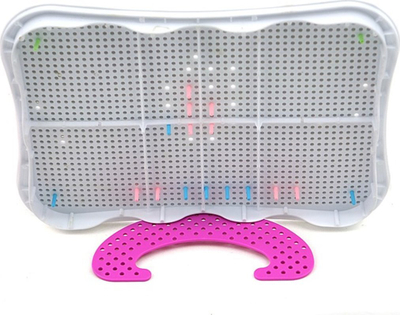 Lojë krijuese Adar Platter Pegs 534476, 268 copa, me rruza ngjitëse, rozë