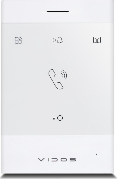 Stacion i brendshëm video‑interfon Vidos IPX M110 U, PoE 12V DC, pa duar, i bardhë