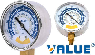 Manometër vakumi Value Small, Ø62mm, lidhje 1/8" NPT, ngjyrë argjendtë