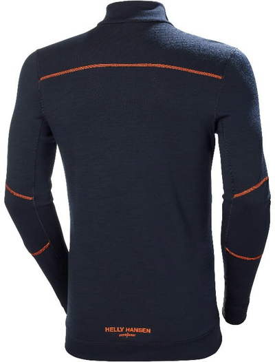 Bluzë baze Helly Hansen 75107 Lifa Merino Half Zip, merino, për burra, portokalli me të zezë