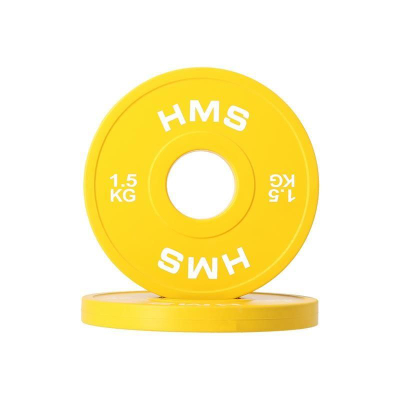 Disk olimpik HMS CBRS15, set 2x1.5 kg, vrimë 51 mm, i verdhë