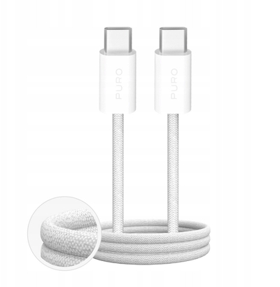 Kabllo USB C Puro, 3m, USB 3.2 Gen 1, 60W, e bardhë