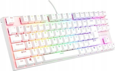 Тастатура Genesis Genesis Thor 303 TKL RGB Outemu Peach Silent, бела боја