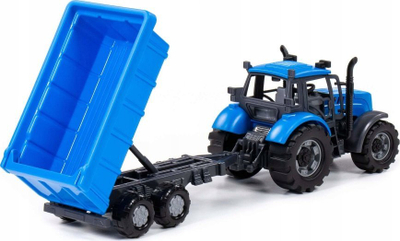 Traktor lodër POLESIE Wader Progress me rimorkio, plastik, blu