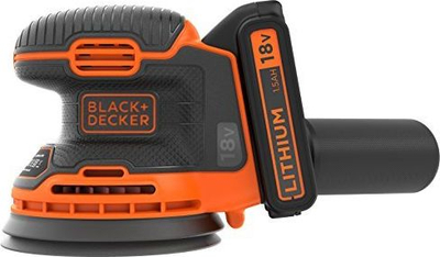 Орбитална шмиргла без кабел Black+Decker BDCROS18-QW, 18V, Li-Ion батерија 1.5Ah, портокалова и црна