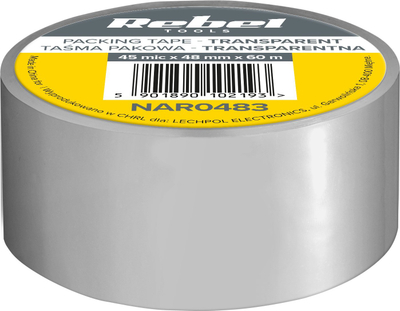 Shirit ngjitës paketimi Rebel NAR0483, 48mm, 60m, transparent
