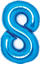 Balonë folje numër 8, blu