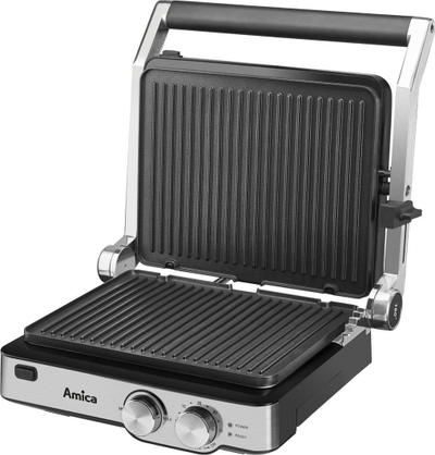 Grill elektrik Amica GK 4011, 2000W, pllaka që hiqen, çelik inox i zi
