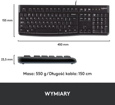 Tastierë + Maus Logitech MK120 (920-002563), EN