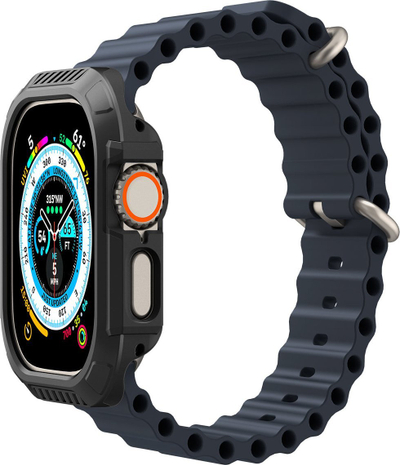 Maskë për Apple Watch Spigen Lock Fit, për Ultra 2 dhe Ultra 49mm, mbrojtje hibride, e zezë