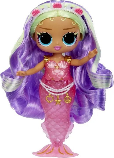 Kukull L.O.L. Surprise Tweens Mermaids, bisht që i ndërron ngjyrë, me aksesorë, rozë