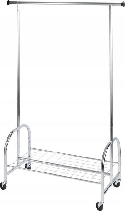 Rrjetë rrobash Wenko Profi Chrome, metal 185 cm, me rrota, krom i argjendtë