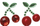 Декоративна налепница со кристали цреши Xunshen Cherries, самолеплива, сет 8 парчиња, шаренолика