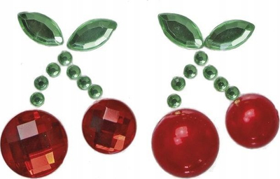 Декоративна налепница со кристали цреши Xunshen Cherries, самолеплива, сет 8 парчиња, шаренолика