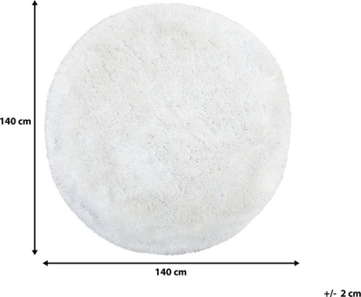 Tapet shaggy CIDE rrumbullak, 140 cm, i bardhë