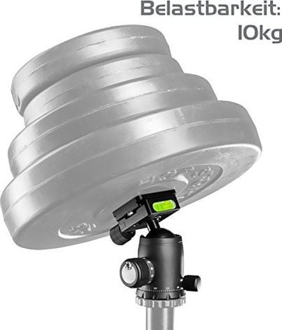 Kokë tripodi Mantona Fortress 34 Ball Head, mban deri 10 kg, alumini, e zezë