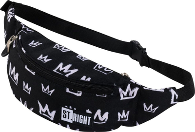 Çantë beli ST.RIGHT Crowns, me rrip të rregullueshëm, i zi me kurora