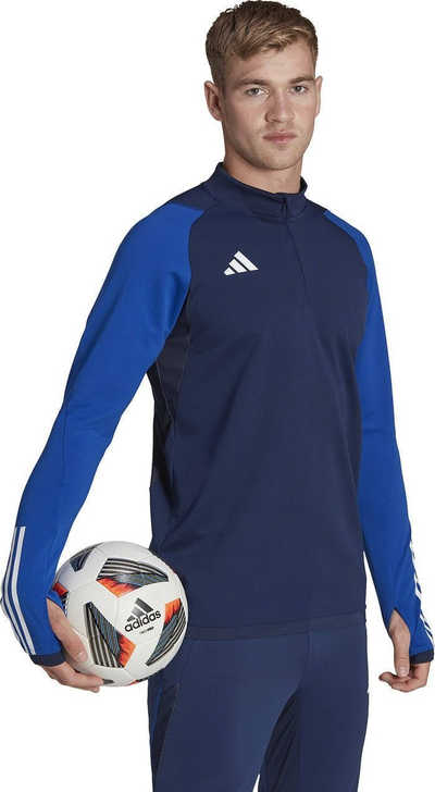 Bluzë stërvitje Adidas Tiro 23 Competition M HK7645, Aeroready, me zinxhir gjysmë, blu