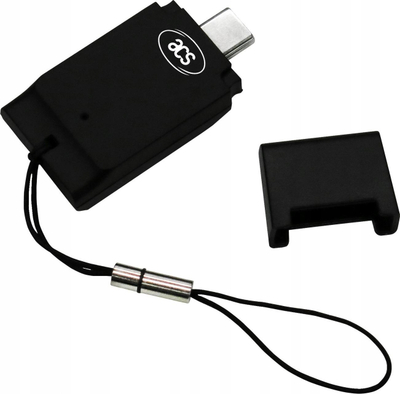 Читач за смарт картички ACS ACR39T-A5, USB Type-C, големина SIM, црн