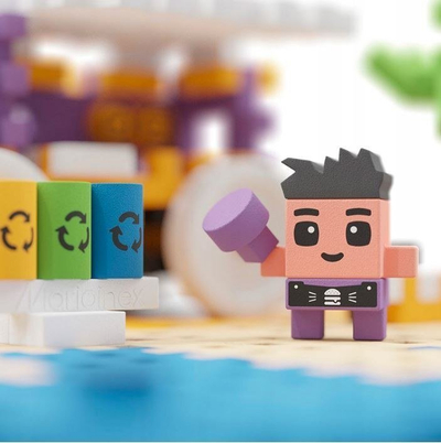 Set ndërtimi Marioinex Mini Waffle City Blocks Food Truck, 148 pjesë, me figurina, shumëngjyrësh