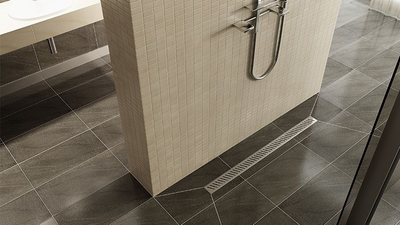 Kanal linear dushi Wiper Premium Ponente, 60cm, inoks, argjendtë