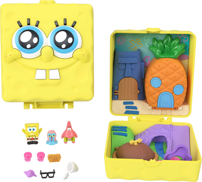 Lodër kompakte Polly Pocket SpongeBob SquarePants, set lojërash me figurina, e verdhë