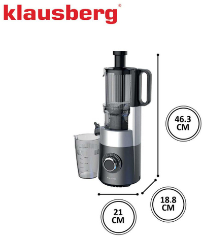 Shtrydhëse frutash vertikale Klausberg KB-7881, 180W, presim i ngadaltë, çelik inox