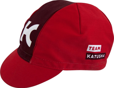 Kapelë biçiklete Team Katusha, një masë e vetme, pambuk, e kuqe