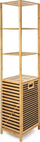 Kosh rrobash G21 Laundry Basket, 30L, me 4 rafte, bambu natyrale