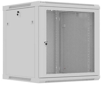 Kабинет рек за ѕид Ланберг 19" 12U, 600x600 mm, перфорирана врата, сива