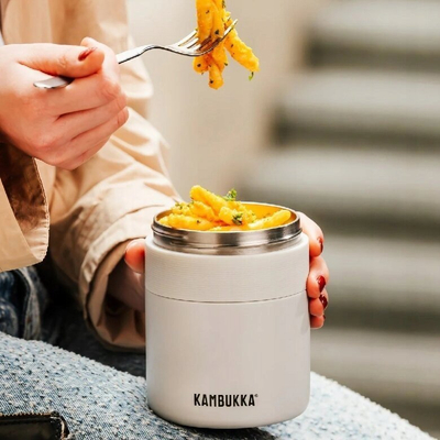 Termus dreke Kambukka Bora 11-06013, 600ml, çelik inox, i bardhë